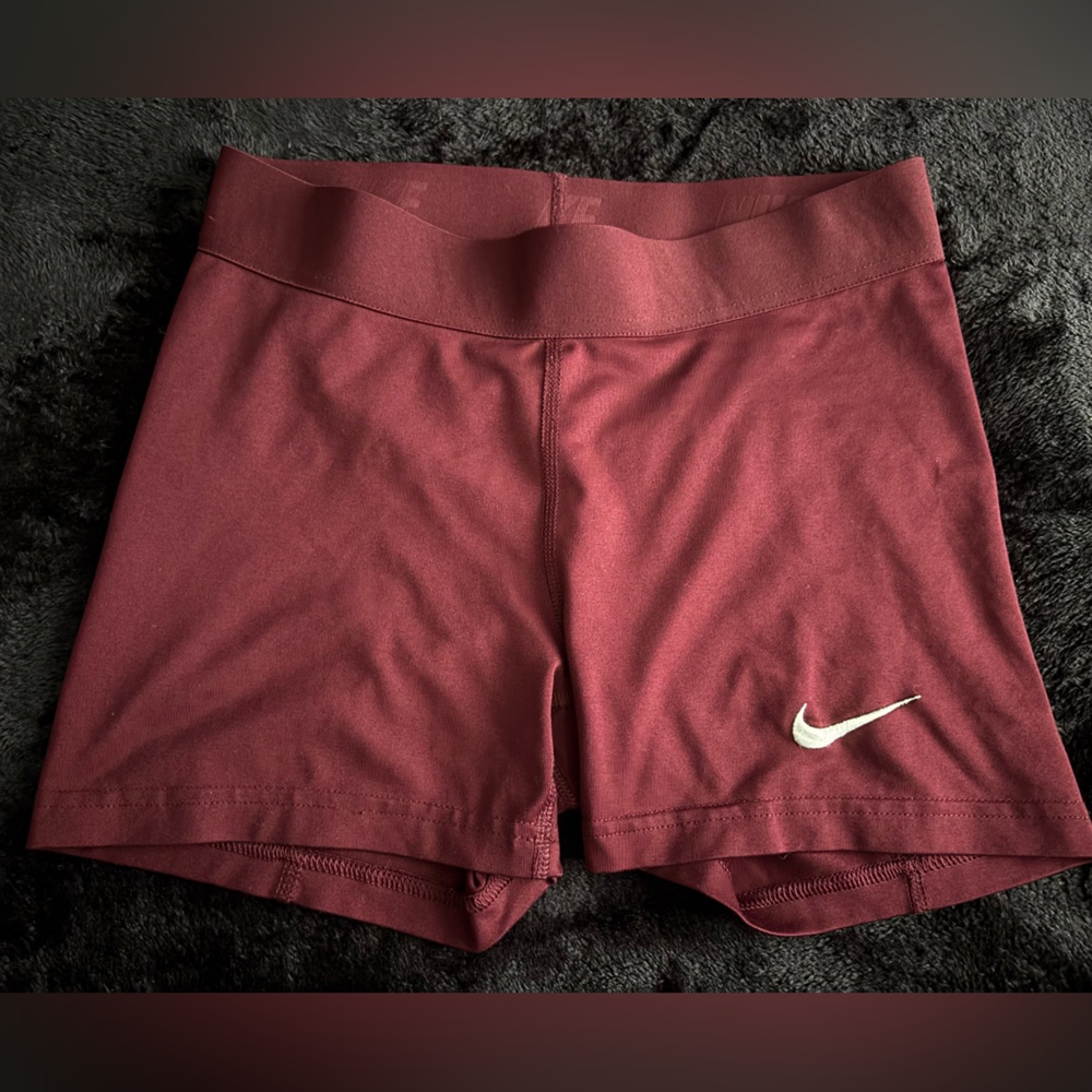 Burgundy Nike Pro Shorts